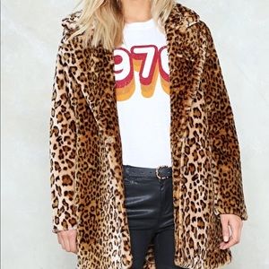 Nasty Gal faux fur coat